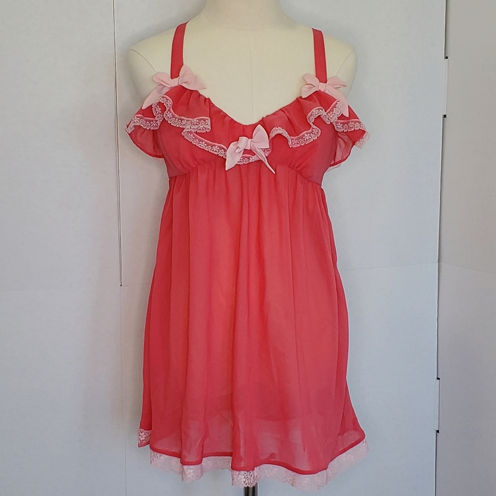 victoria's secret sheer mini babydoll slip dress sororité vintage
